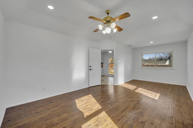 5400 Gregory Dr, Flower Mound, TX 75028 - empty room with a ceiling fan, wood finished floors, and recessed lighting