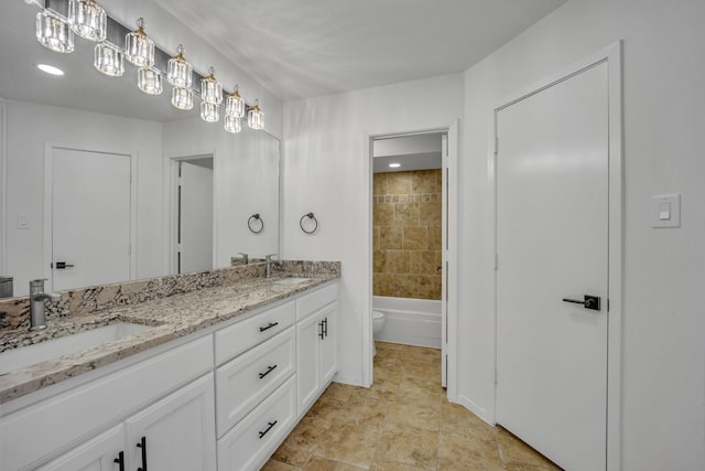 5400 Gregory Dr, Flower Mound, TX 75028 - bathroom featuring double vanity, toilet, and  shower combination