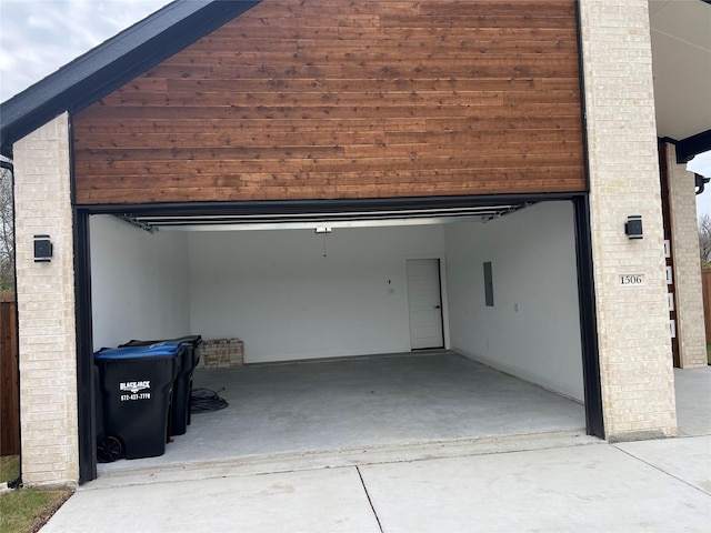 garage featuring electric panel