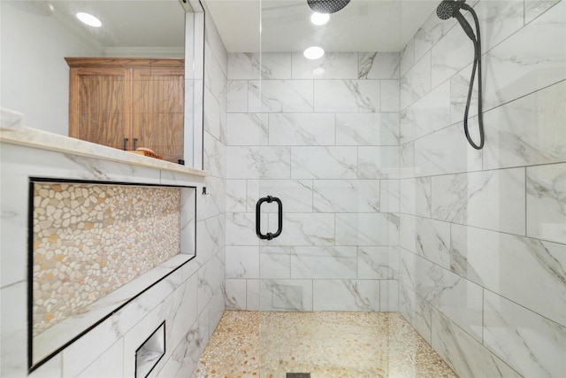 bathroom with an enclosed shower