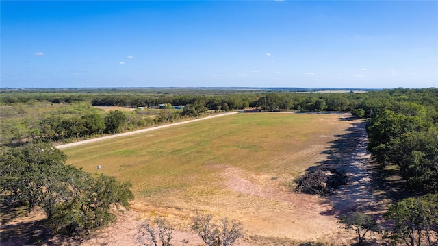 bird's eye view with a rural view