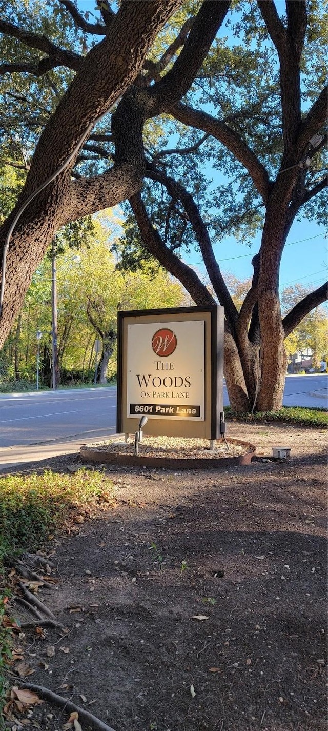 view of community sign