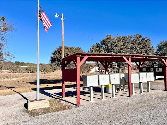 surrounding community with mail boxes