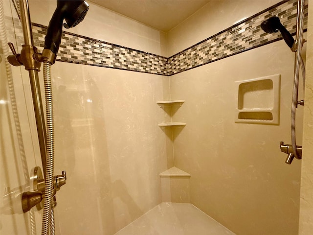 bathroom featuring walk in shower