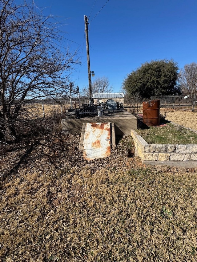 view of storm shelter