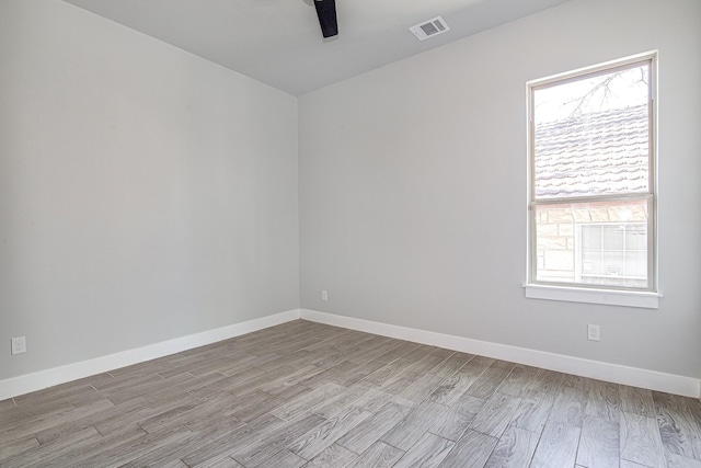 empty room featuring light hardwood / wood-style flooring