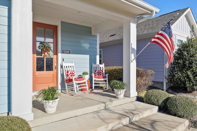 property entrance with a porch