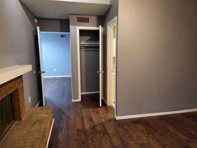 interior space featuring dark hardwood / wood-style floors