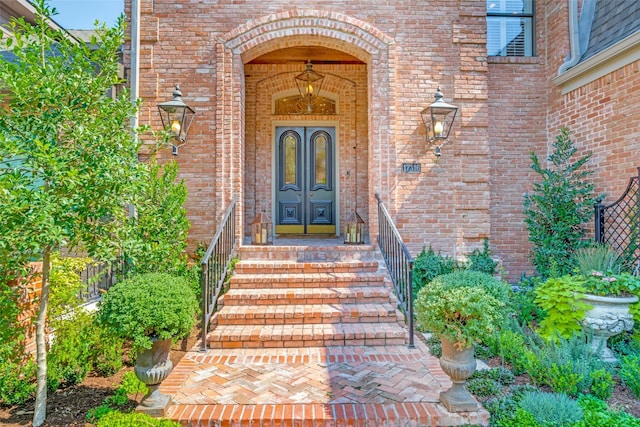 doorway to property with french doors