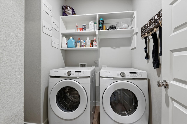 laundry area featuring separate washer and dryer