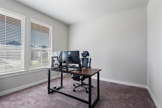 view of carpeted office