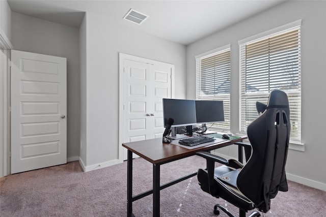 view of carpeted office