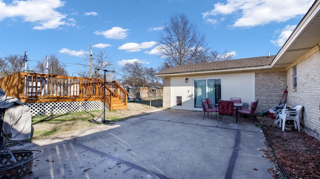 view of patio with a deck