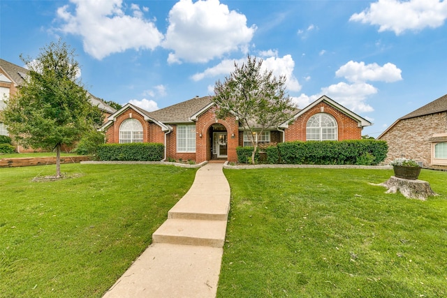 view of front facade with a front lawn