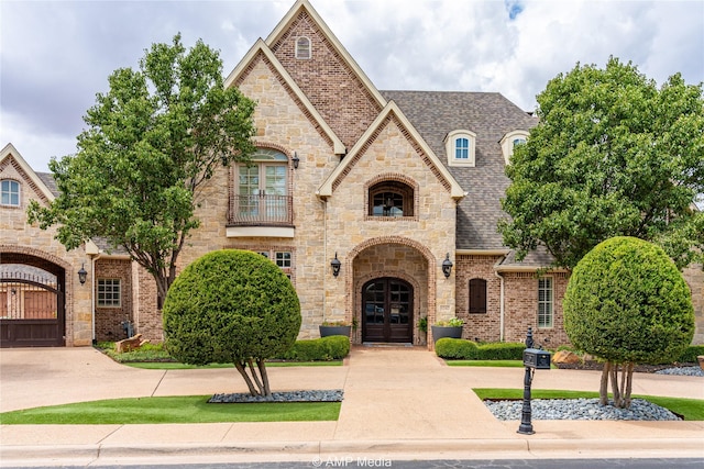 french country home featuring french doors