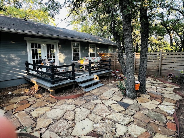 view of patio / terrace featuring french doors