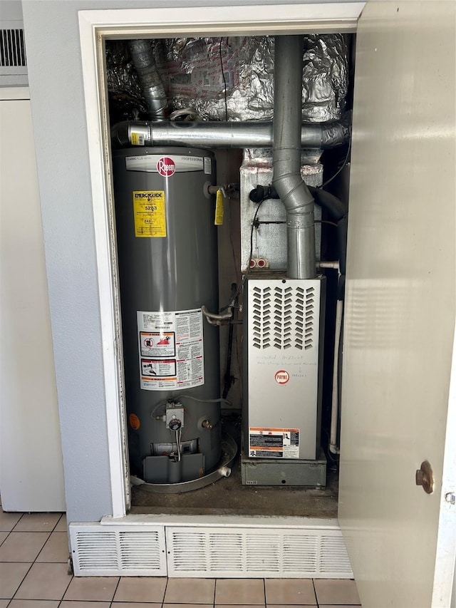 utility room with water heater