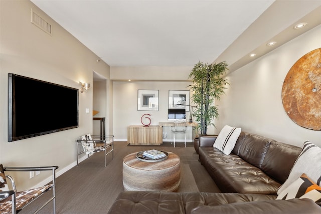 living room featuring radiator