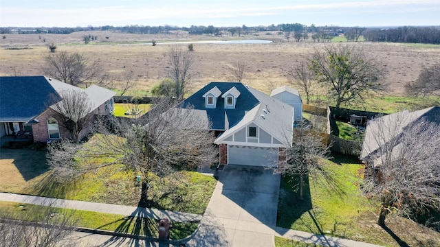 drone / aerial view featuring a rural view