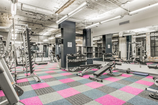 view of workout area