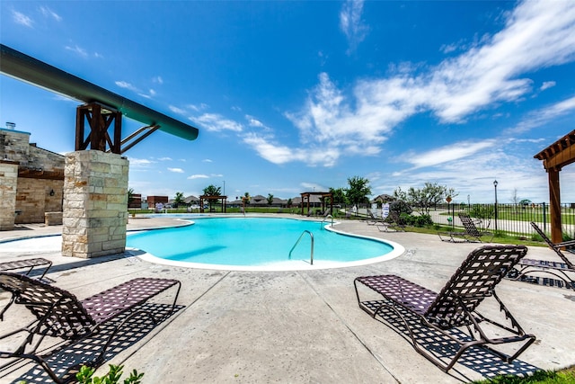 view of pool with a patio