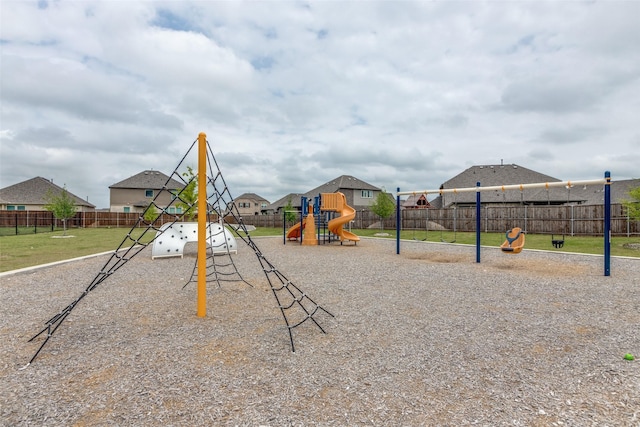 view of play area with a yard