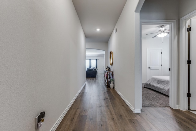 hallway featuring hardwood / wood-style floors