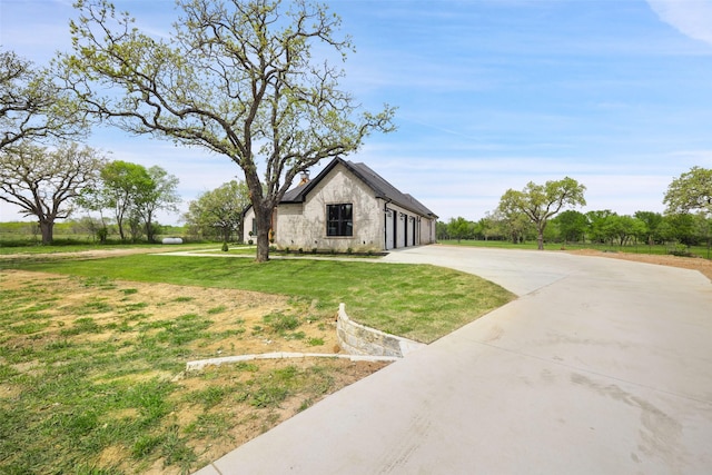 view of front of home with a front yard