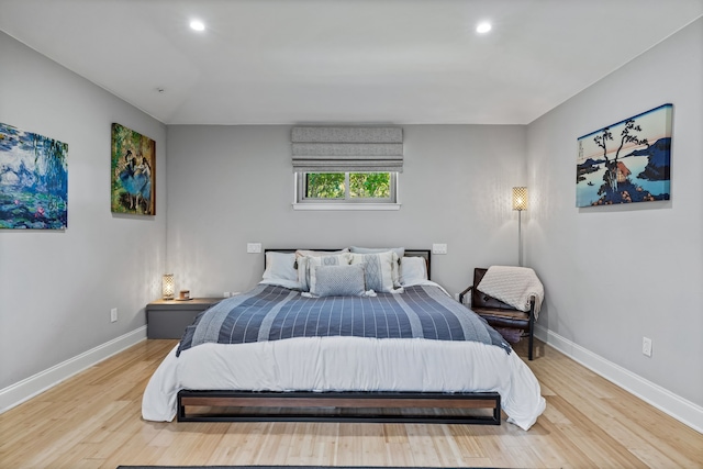 bedroom featuring wood-type flooring