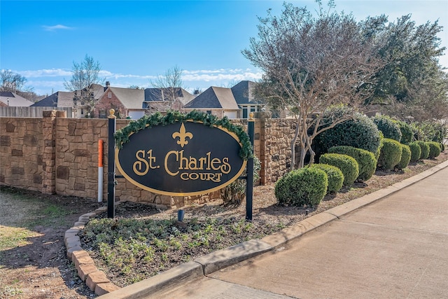 view of community sign