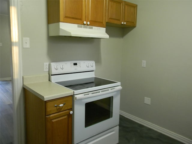 kitchen featuring white electric range