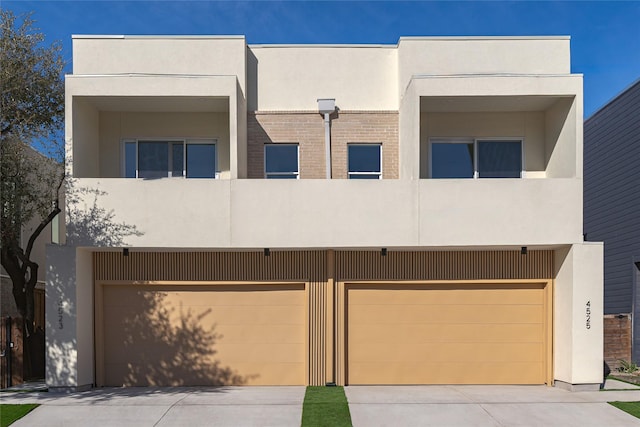 contemporary home with a garage