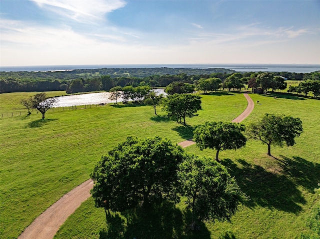 bird's eye view with a rural view