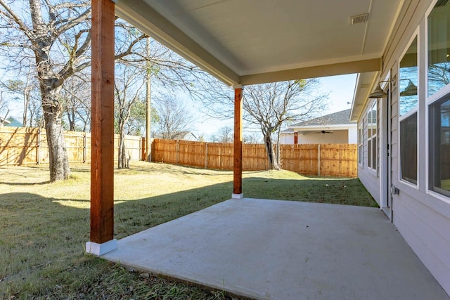 view of yard with a patio area