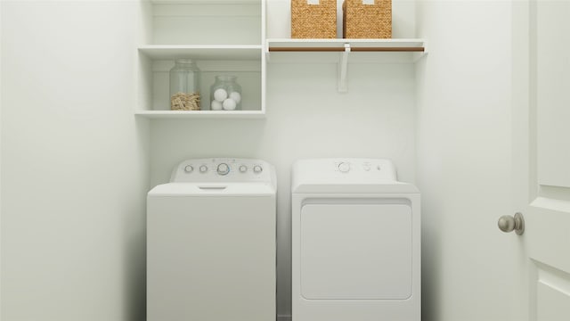 washroom featuring separate washer and dryer