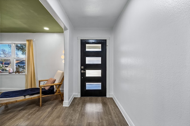 entrance foyer with hardwood / wood-style flooring