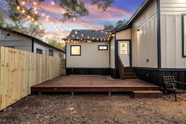 view of deck at dusk