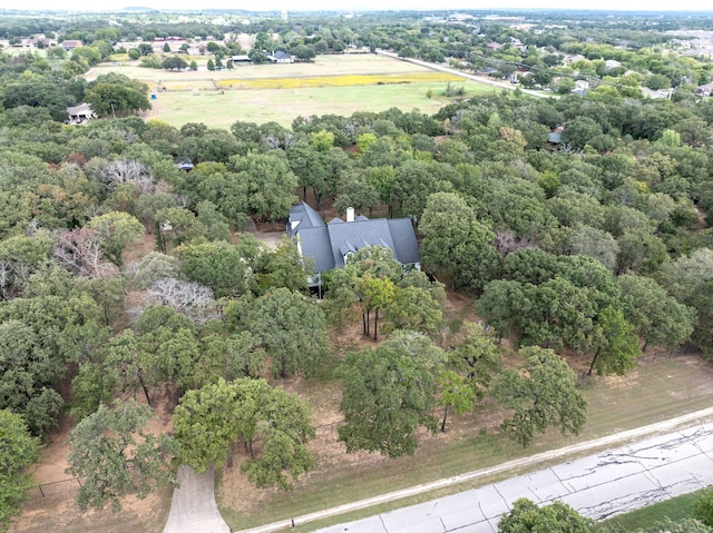 aerial view with a rural view