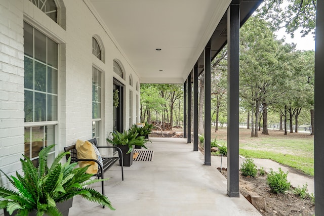 view of patio featuring covered porch