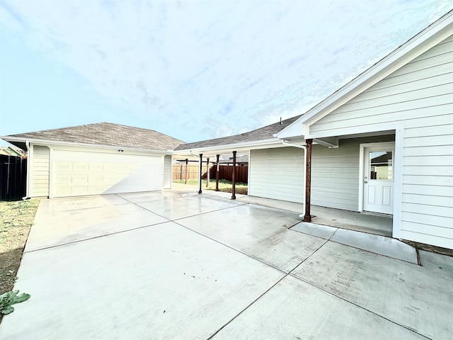 view of garage