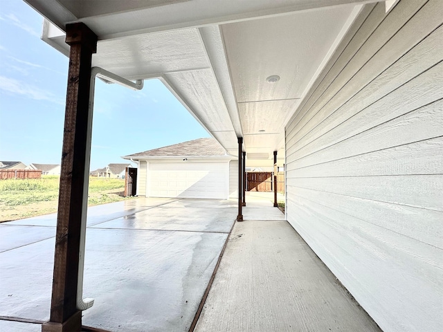 view of garage