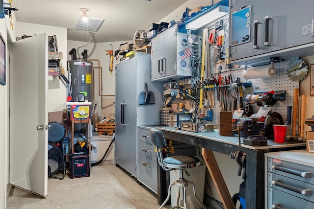 interior space featuring water heater