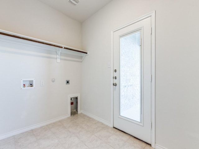 laundry area featuring hookup for a washing machine, gas dryer hookup, and electric dryer hookup