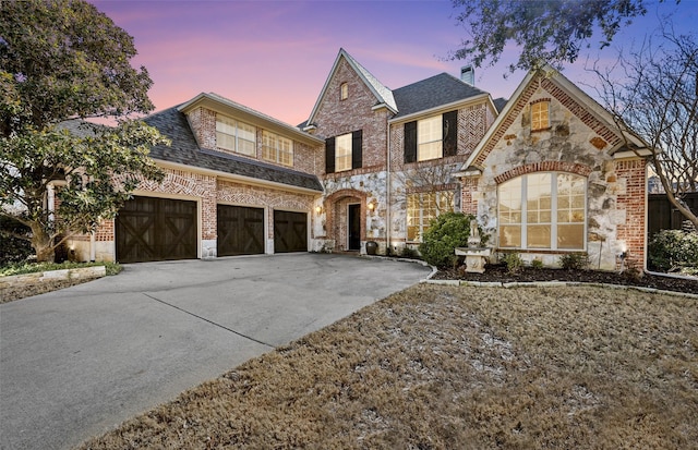 view of front of house featuring a garage