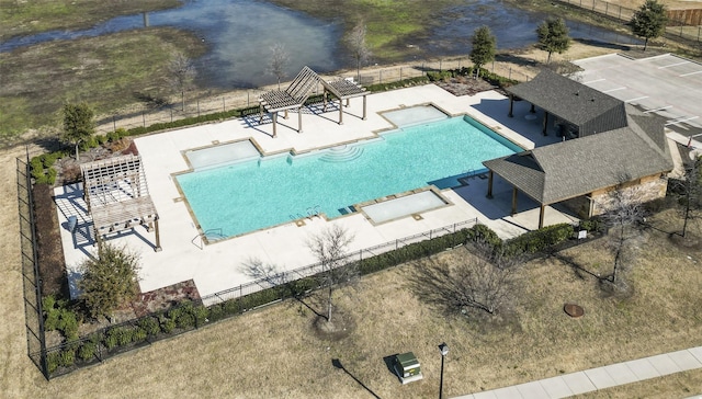 view of swimming pool featuring a patio