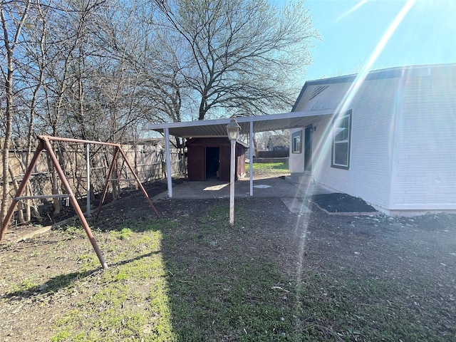 view of yard featuring a playground