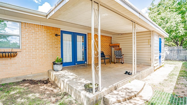 property entrance with french doors