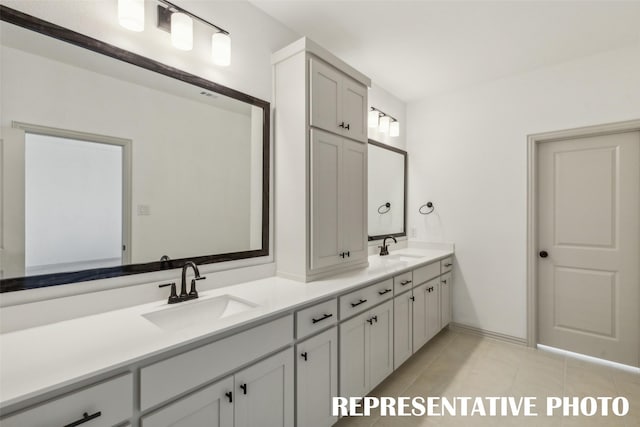 bathroom featuring vanity and tile patterned floors