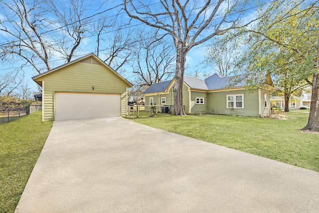 ranch-style house with a front lawn and a garage