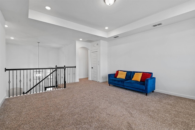 living area with carpet floors